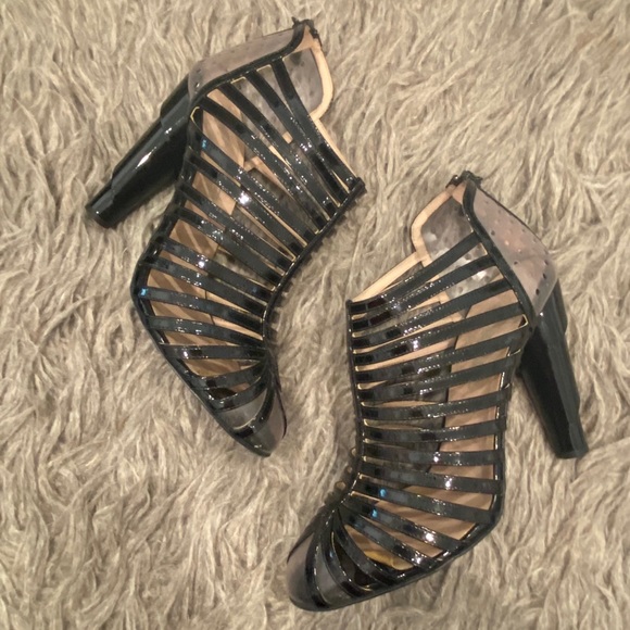 RARE AUTH CHANEL BLACK CAGE HEELS SZ 41/ US 11 - Picture 5 of 14